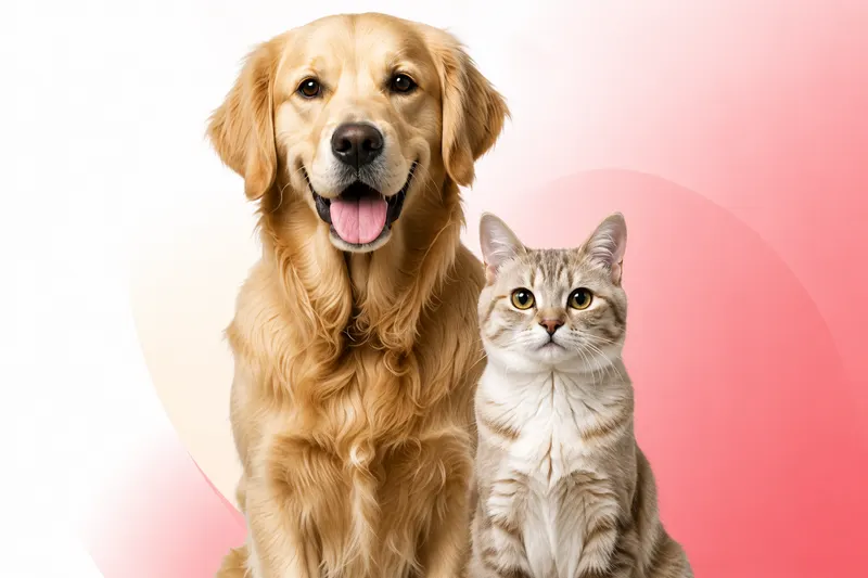 A happy dog and cat cared for at Modern Pets Hospital